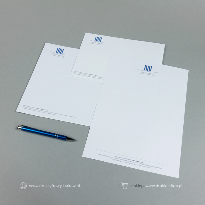koperty i papier firmowy dla kancelarii radców prawnych Kania Stachura Toś